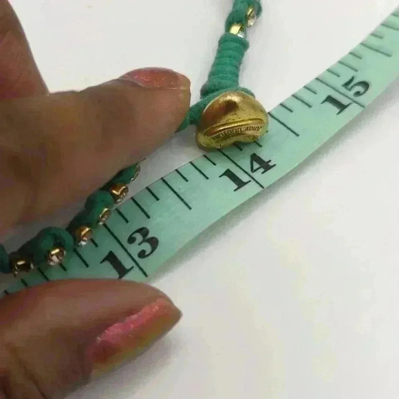 Juicy Couture wrap bracelet turquoise blue with GoldTone clear rhinestone - Picture 4 of 4